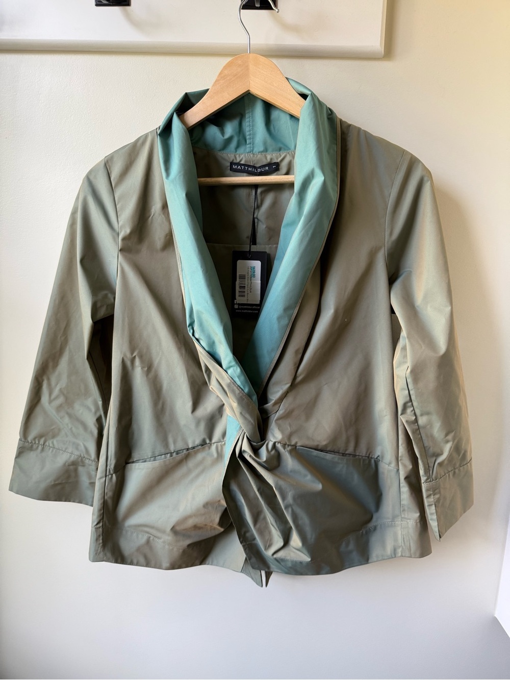 NWT MATTHILDUR Knot Front Blouse Twist Lagenlook Avant Garde Quiet Luxury S